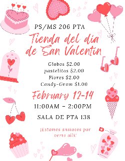 Valentines Shop Flyer in Spanish